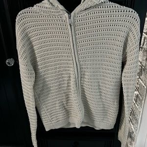 Knit zip up hoodie